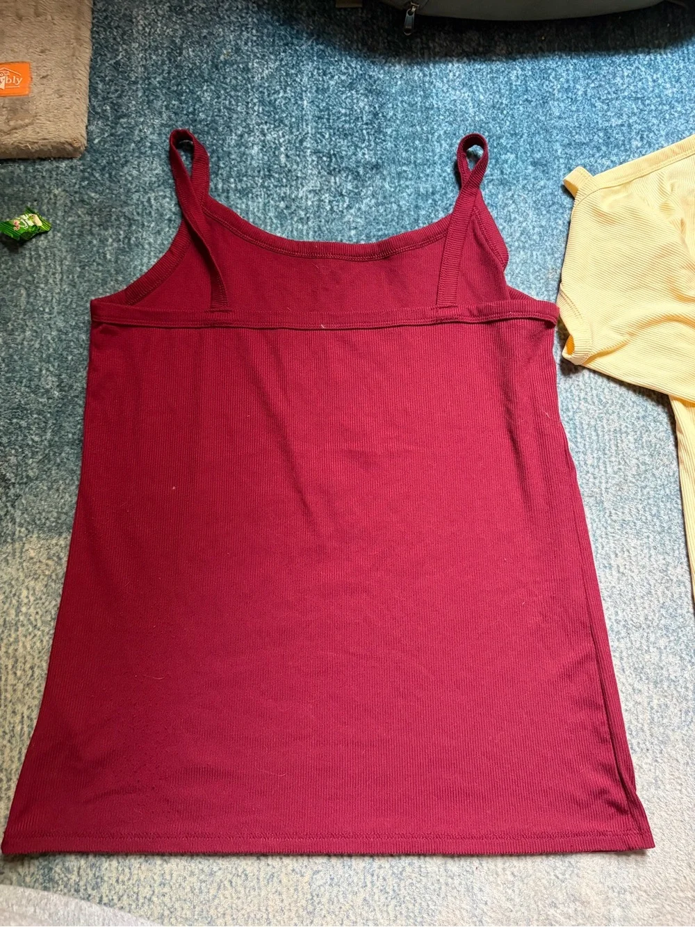 Set of 5 No Boundaries/Time and Tru Ribbed Tank Tops - Burgundy, Yellow, Gray
